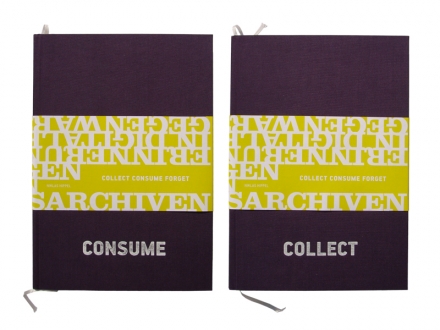 330 Seiten Gegenwartsarchiv – ein Wendebuch mit zwei Covern – einmal Archiv / Collect und einmal Consume / Highlights