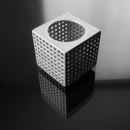 Ringobjekt Cube Edelstahl